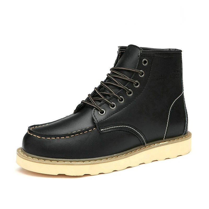 Botas Lossac Casual Couro Aumenta Altura 10 cm - Preta