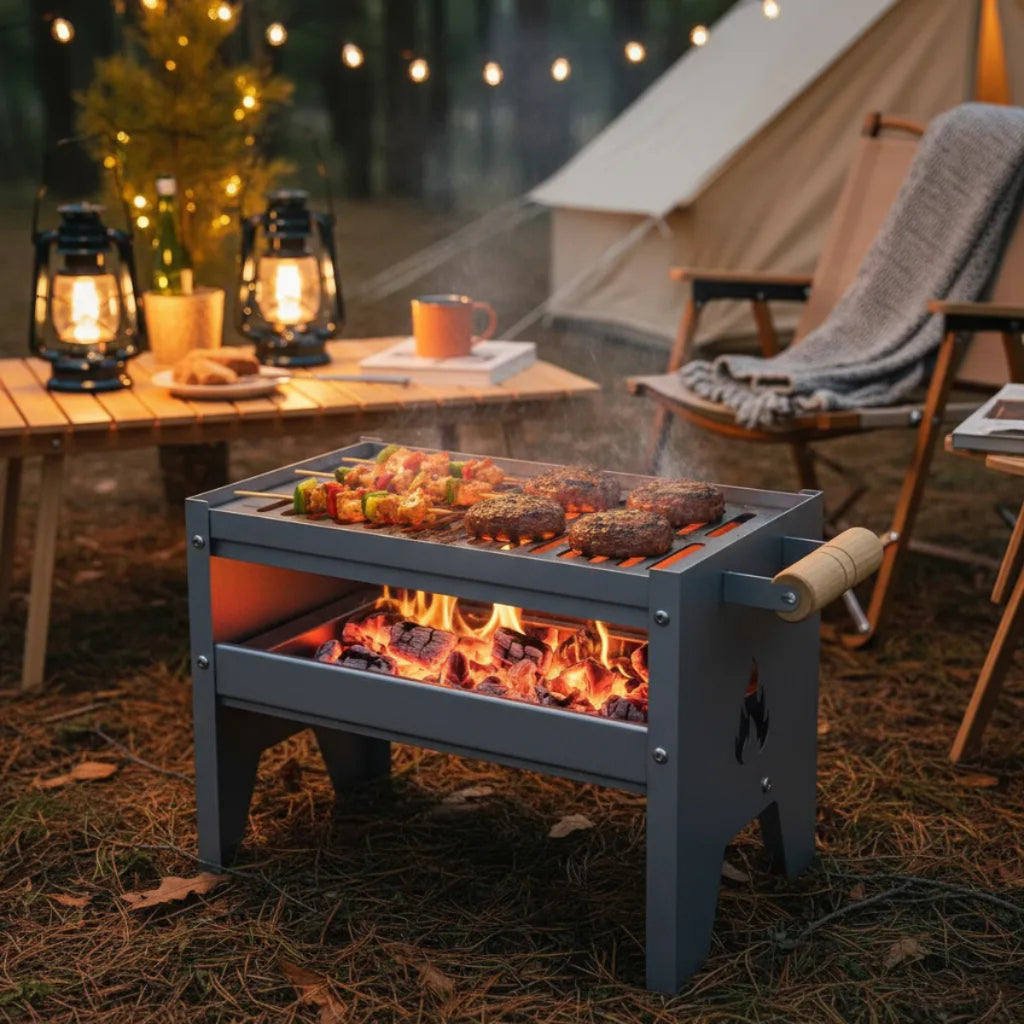 Churrasqueira Galvanizada Compacta Portátil FORGE GRILL Prateada (50% OFF)