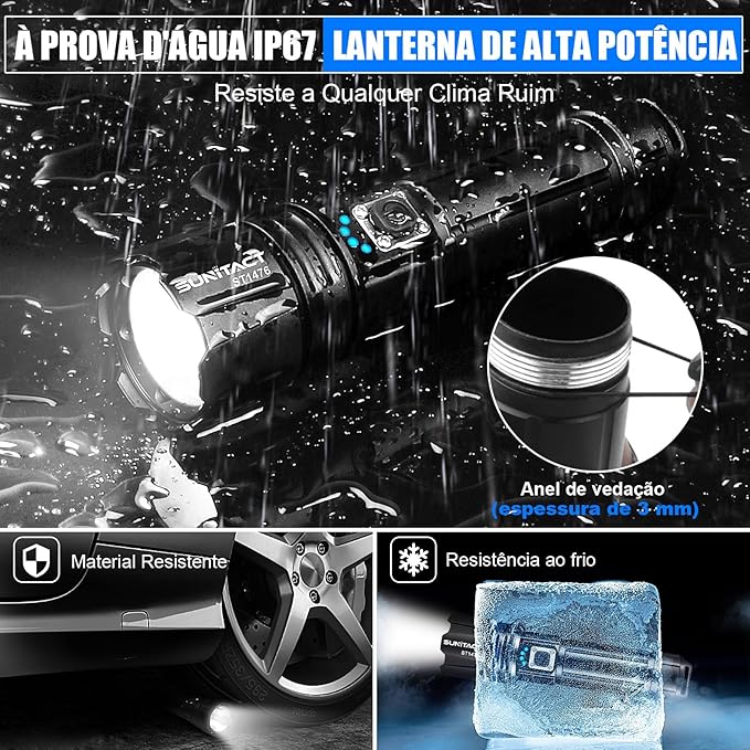 LumenX Pro™ - Lanterna Tática com 20.000 Lúmens