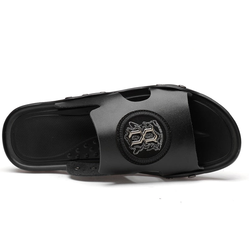 Sandália de Couro Legítimo Slip