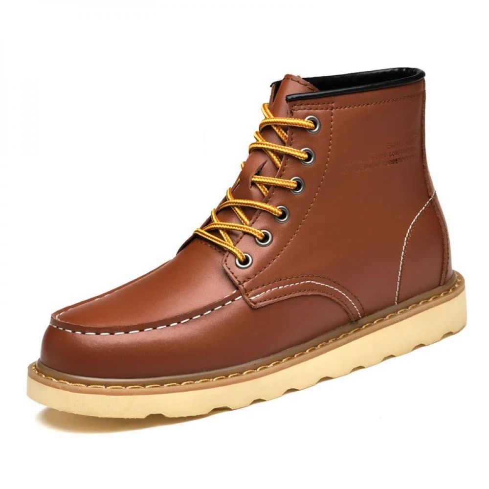 Botas Lossac Casual Couro Aumenta Altura 10 cm - Marrom