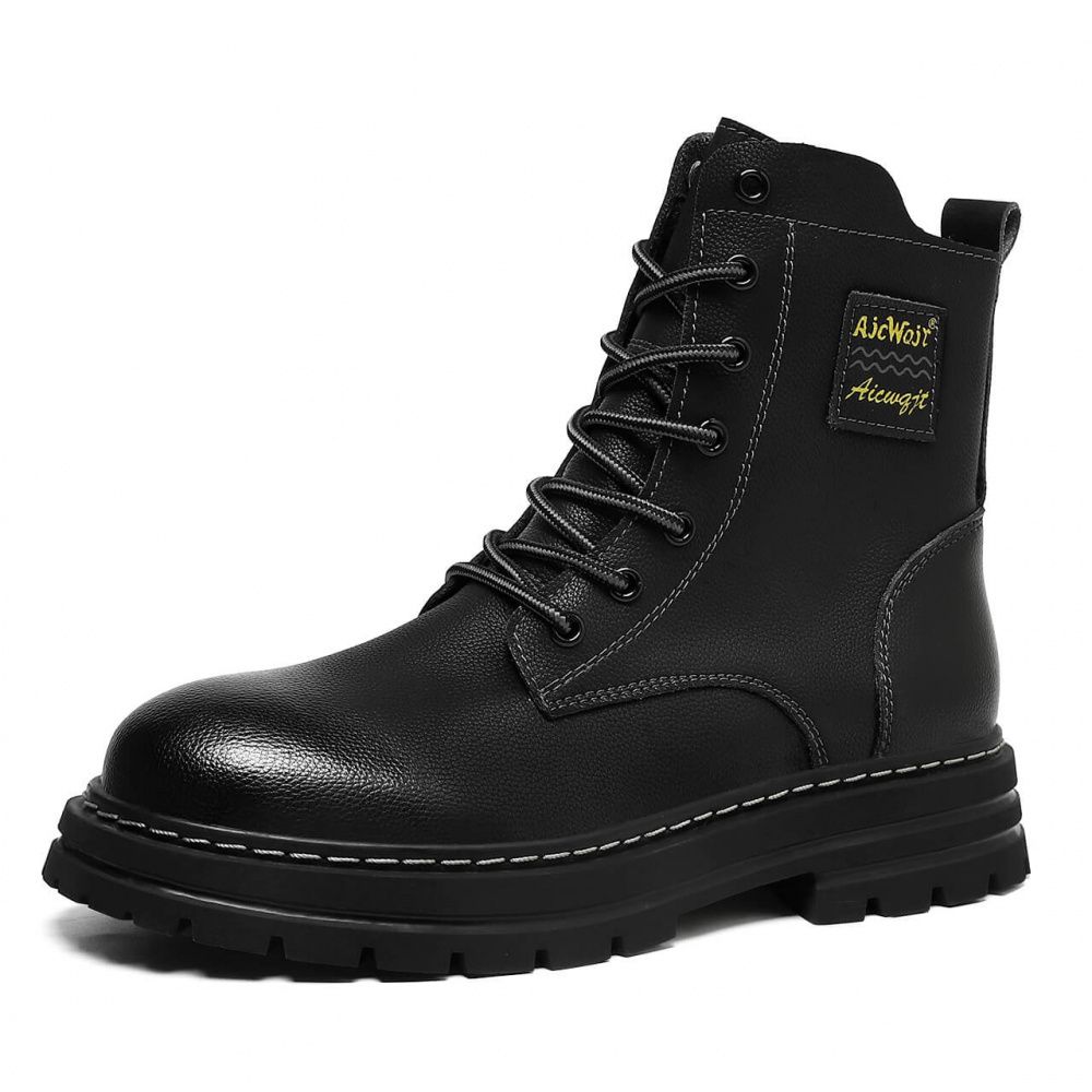 Lossac Ank Bota Couro Masculina Aumenta Altura 7 cm - Preta